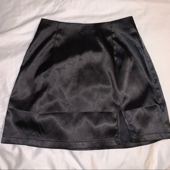 Shein Split Hem Satin Skirt - Picture 3 of 11